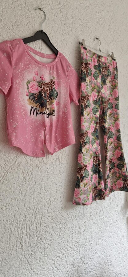 128 - Mini girl set tijgerprint roze (0824ger1) - Afbeelding 4