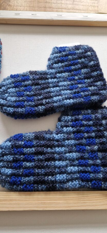 Voet 23 cm - zelfgemaakte slof nieuw blauw (0824ger1)
