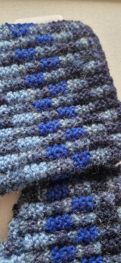 Voet 23 cm - zelfgemaakte slof nieuw blauw (0824ger1) - Afbeelding 3