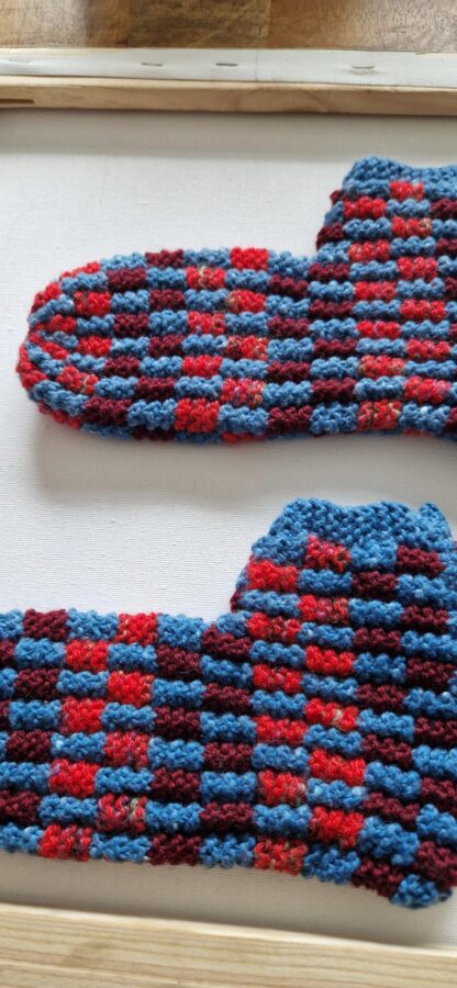 Voet 22 cm - zelfgemaakte slof rood (0824ger1) - Afbeelding 2