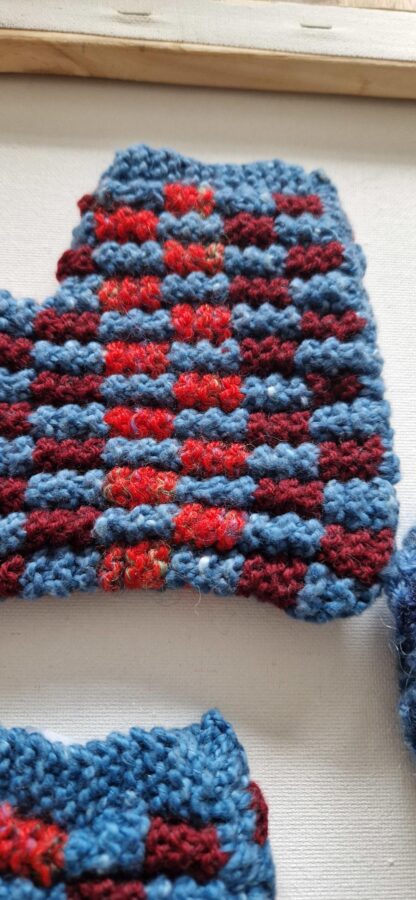 Voet 22 cm - zelfgemaakte slof rood (0824ger1)