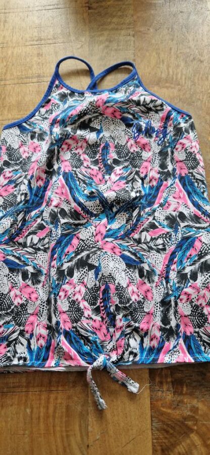 134 140 - B.Nosy topje roze blauw zwart (0824ger1)