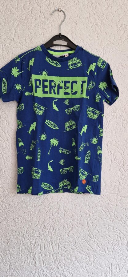 128 134 - Orange Stars shirt blauw groen (0824nat)