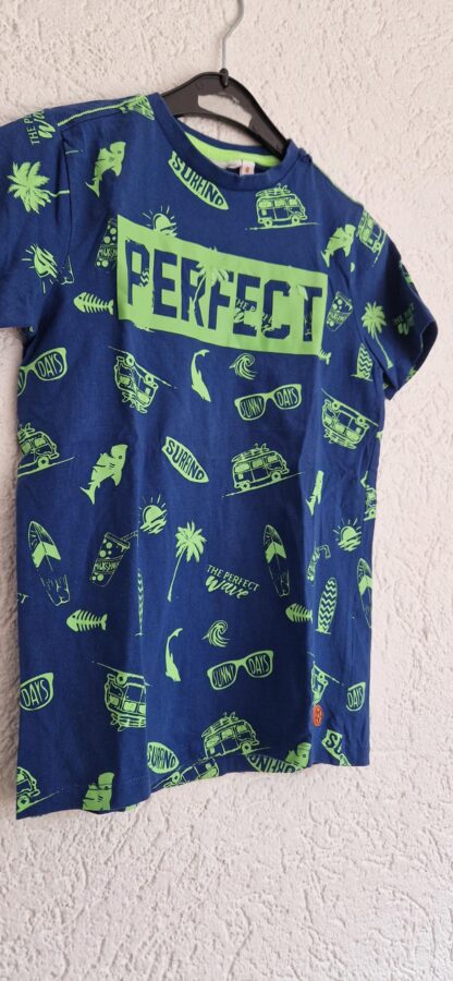 128 134 - Orange Stars shirt blauw groen (0824nat) - Afbeelding 3