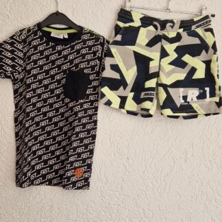 128 134 - Orange Stars short en shirt (0824nat)