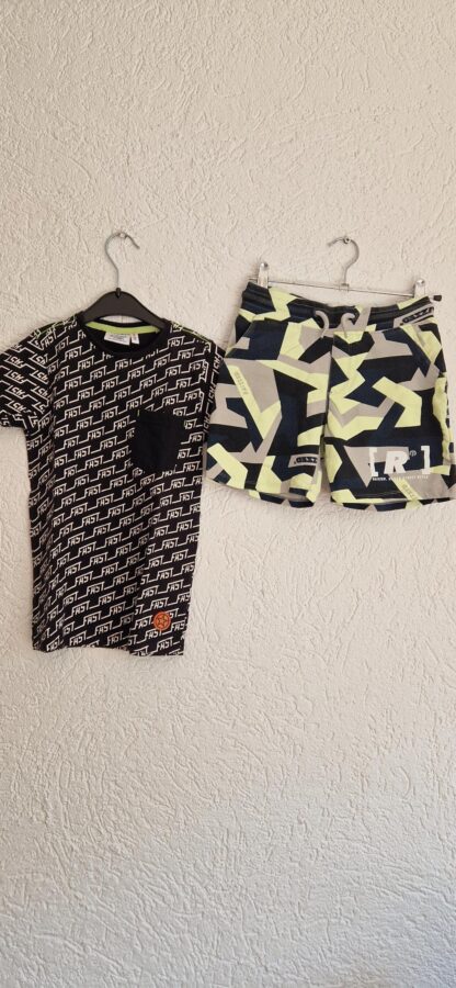 128 134 - Orange Stars short en shirt (0824nat)