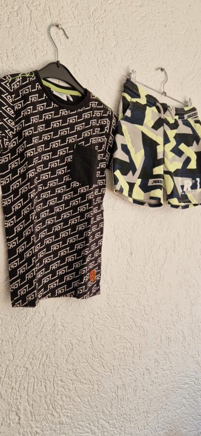 128 134 - Orange Stars short en shirt (0824nat) - Afbeelding 3
