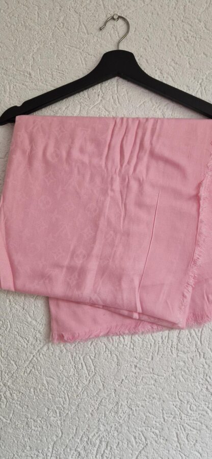Zijde sjaal met wol poederroze Louis Vuitton (0924meg14) - Afbeelding 2