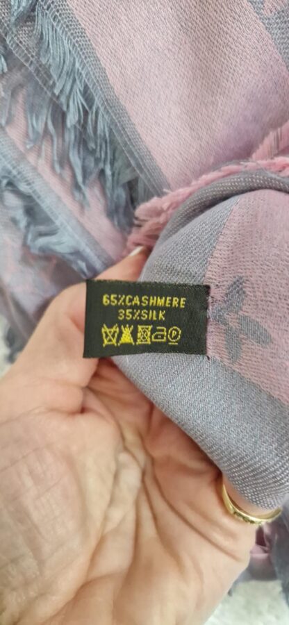 Zijde sjaal met wol grijs Louis Vuitton (0924meg14) - Afbeelding 4