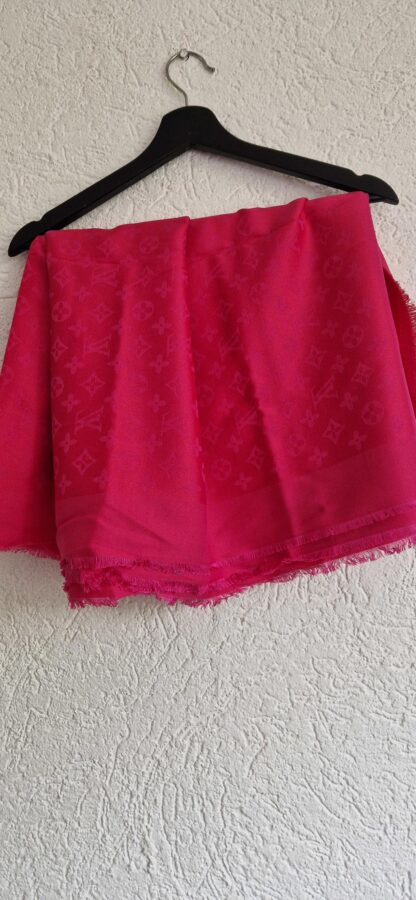 Zijde sjaal met wol fuchsia Louis Vuitton (0924meg14)