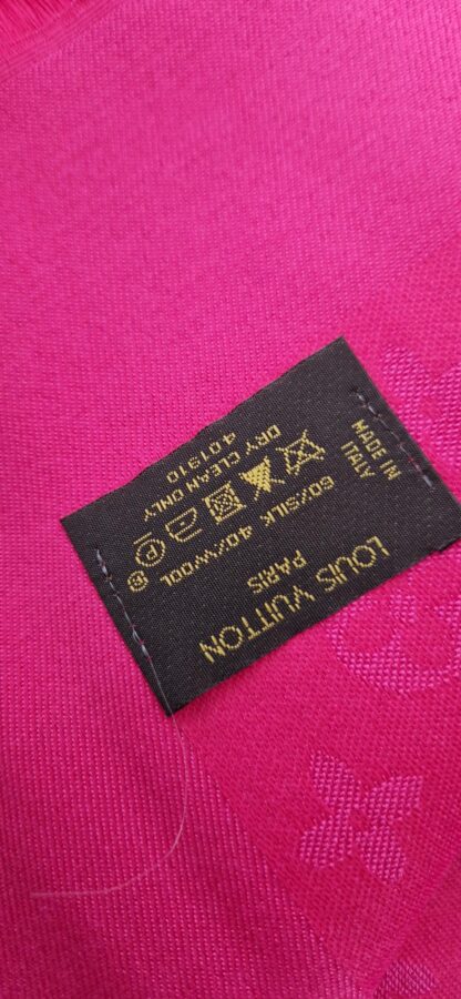 Zijde sjaal met wol fuchsia Louis Vuitton (0924meg14) - Afbeelding 4