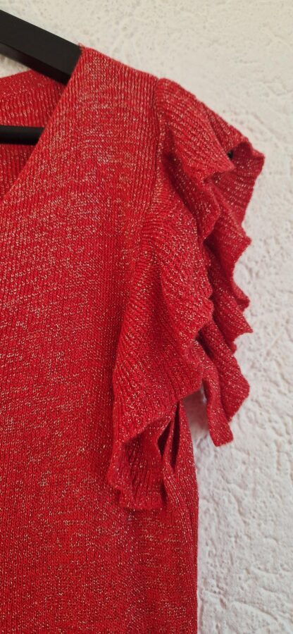 S/M - Made in Italy top rood glitter (0924meg15) - Afbeelding 3
