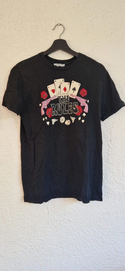 XS - Loavies shirt zwart kaartprint (0924meg15)
