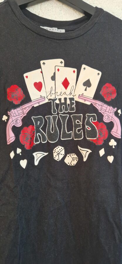 XS - Loavies shirt zwart kaartprint (0924meg15) - Afbeelding 3