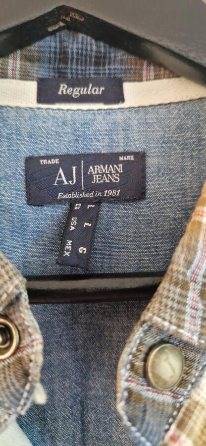 L - Armani overhemd ruit (0924meg15) - Afbeelding 4