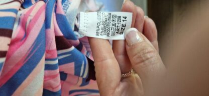 164 - Jurk strepen diagonaal roze blauw (0924meg16) - Afbeelding 4