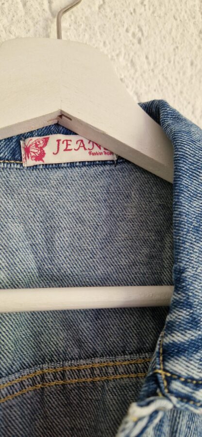 152 - Jeans fashion spijkerjas vlinders (0924meg18) - Afbeelding 3