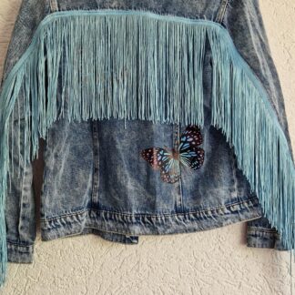 152 - Jeans fashion spijkerjas vlinders (0924meg18)
