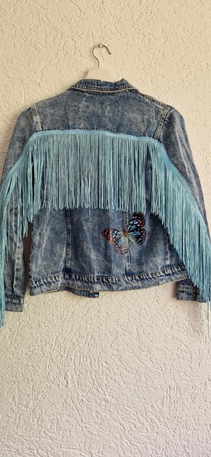 152 - Jeans fashion spijkerjas vlinders (0924meg18)
