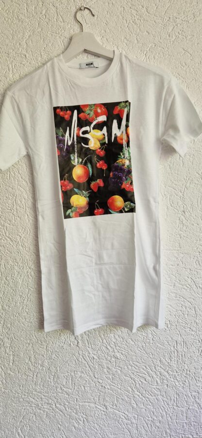140 - MSGM jurkje/lang shirt wit fruitprint (0924meg18)