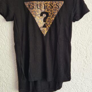 140 - Guess zwart shirt dierenprint (0924meg18)