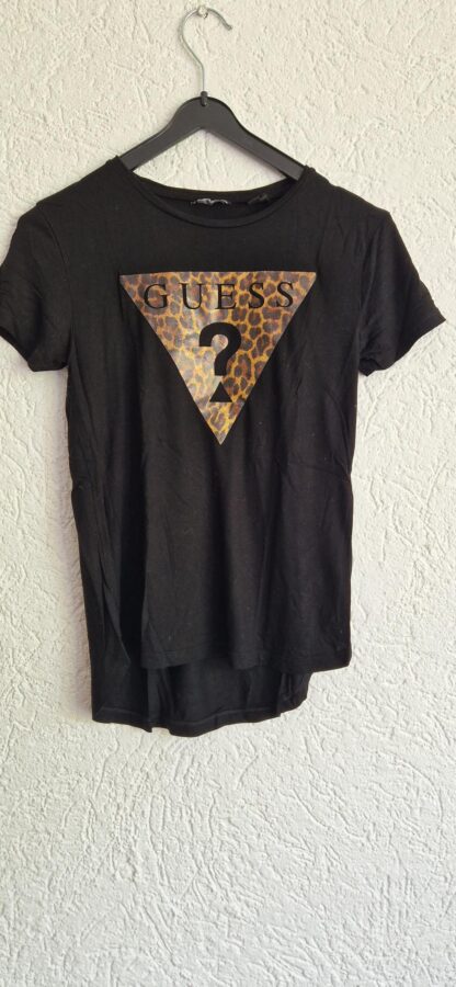 140 - Guess zwart shirt dierenprint (0924meg18)