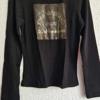 164 - Karl Lagerfeld shirt zwart goud (0924meg18)