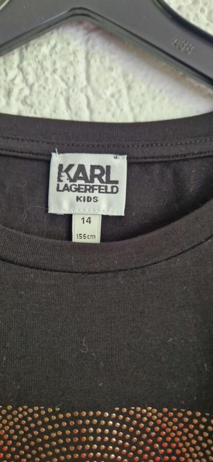164 - Karl Lagerfeld shirt zwart goud (0924meg18) - Afbeelding 4