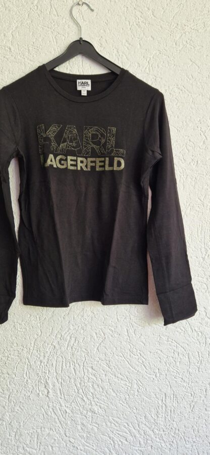 152 - Karl Lagerfeld shirt zwart goud print (0924meg18)
