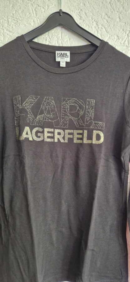 152 - Karl Lagerfeld shirt zwart goud print (0924meg18) - Afbeelding 3