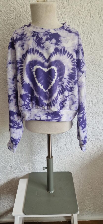 134 140 - Batik sweater paars wit nieuw (0924ger2) - Afbeelding 2
