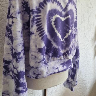 134 140 - Batik sweater paars wit nieuw (0924ger2)