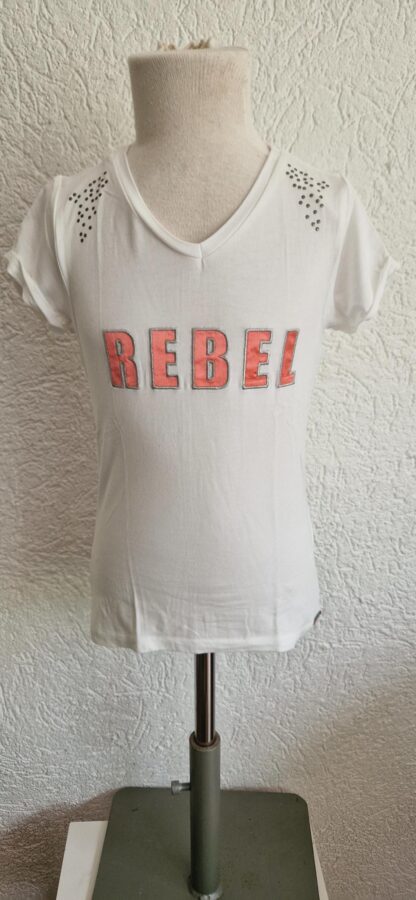 122 128 - Blue Rebel shirt wit rebel (0924ger2)