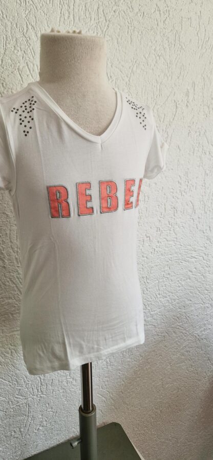 122 128 - Blue Rebel shirt wit rebel (0924ger2) - Afbeelding 3