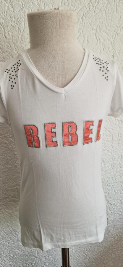 122 128 - Blue Rebel shirt wit rebel (0924ger2) - Afbeelding 4