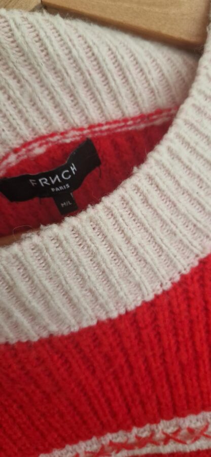 M - FRNCH trui rood offwhite (1024ano) - Afbeelding 5