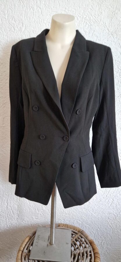 38 - H&M colbert blazer zwart nieuw (1024may1)