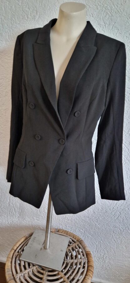 38 - H&M colbert blazer zwart nieuw (1024may1) - Afbeelding 3