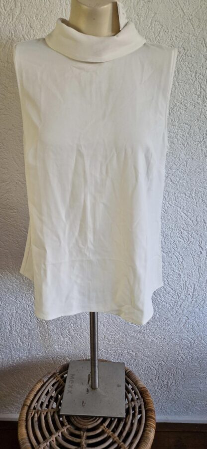 38 - H&M blousje mouwloos wit nieuw (1024may2) - Afbeelding 2