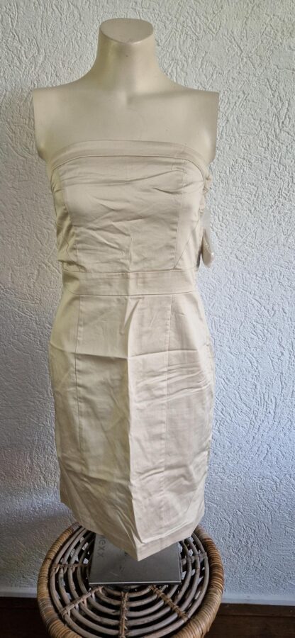 36 - H&M strapless jurk beige nieuw (1024may2)