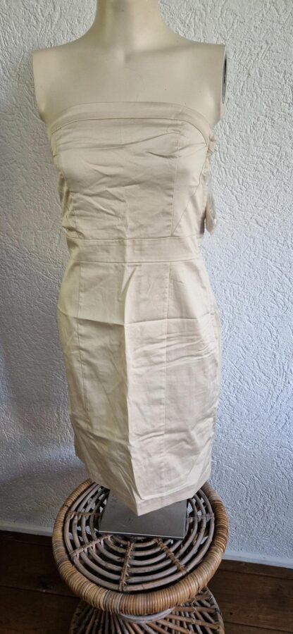 36 - H&M strapless jurk beige nieuw (1024may2) - Afbeelding 3