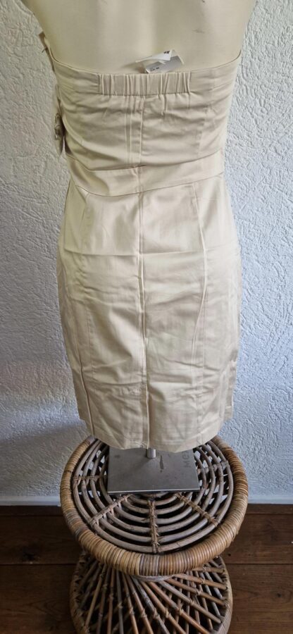 36 - H&M strapless jurk beige nieuw (1024may2) - Afbeelding 6