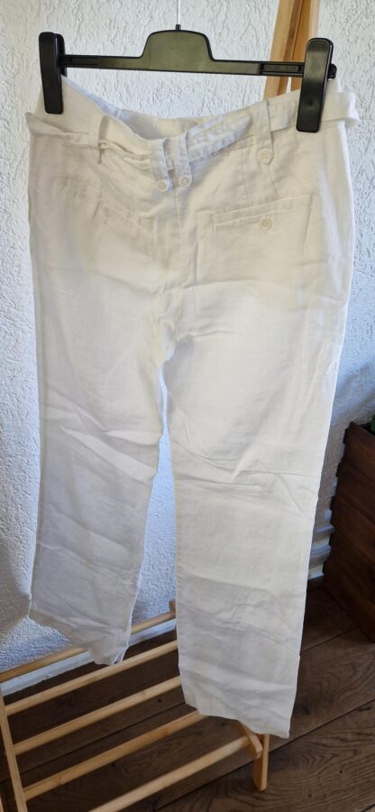 38 - H&M broek linnen wit nieuw (1024may2) - Afbeelding 4