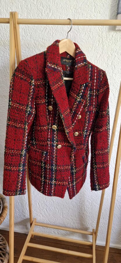 38 - Attentif blazer tweed rood werkje (1024ab1)