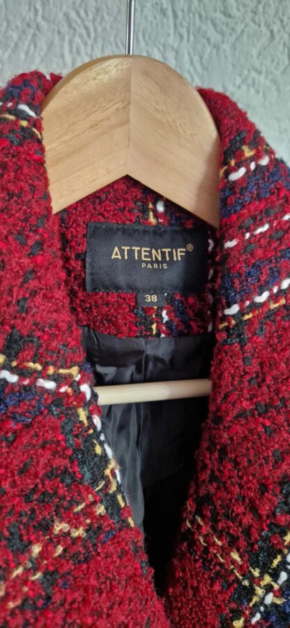 38 - Attentif blazer tweed rood werkje (1024ab1) - Afbeelding 4