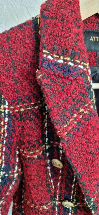 38 - Attentif blazer tweed rood werkje (1024ab1) - Afbeelding 5