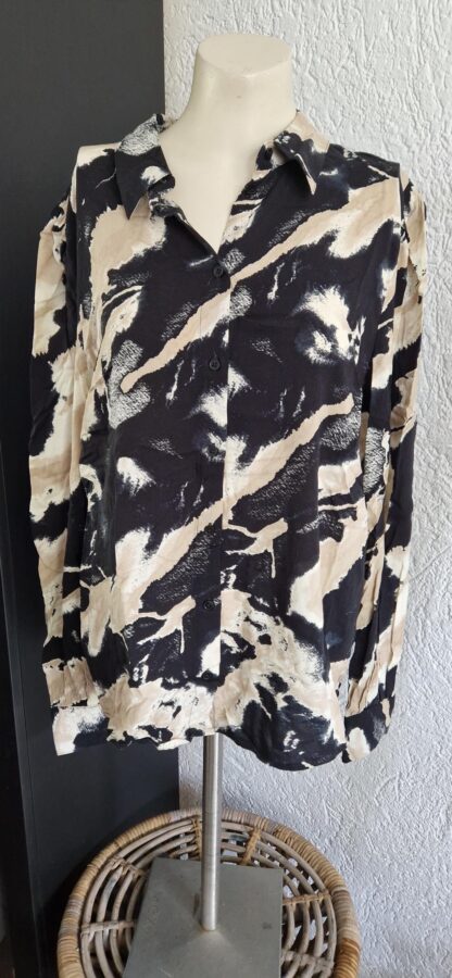 40 - B. Young blouse zwart beige (1024ab1) - Afbeelding 3