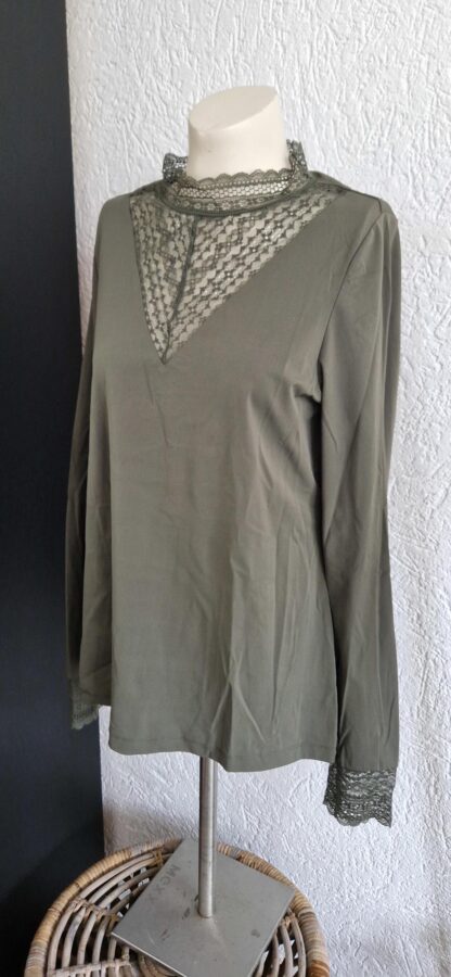 L - Mi Piace shirt travelstof groen (1024ab1) - Afbeelding 3