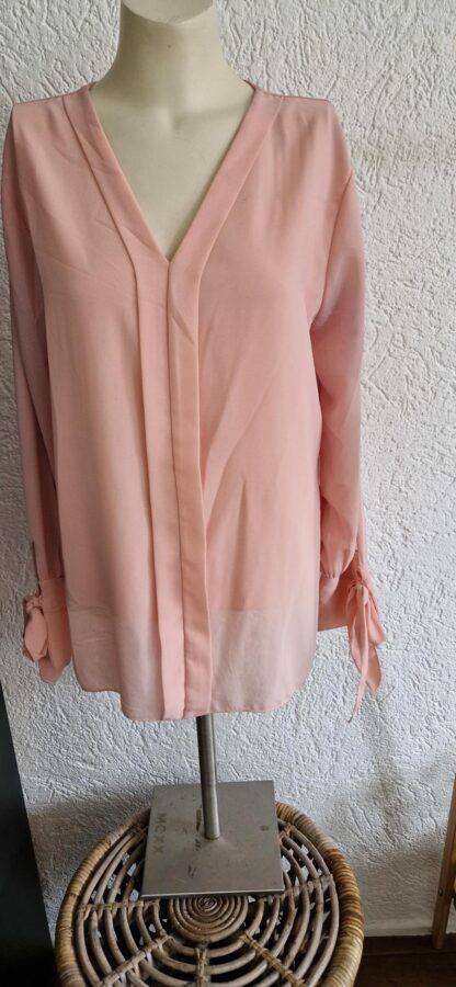 38 - Tuniekblouse roze strikjes (1024ab1)