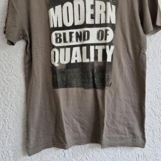 L - WE shirt lichtbruin tekstprint (1024ab2)